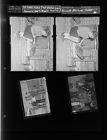 Cat comes home; North Carolina National Guard; Men around table (4 Negatives), February 8 1958 [Sleeve 19, Folder b, Box 14]